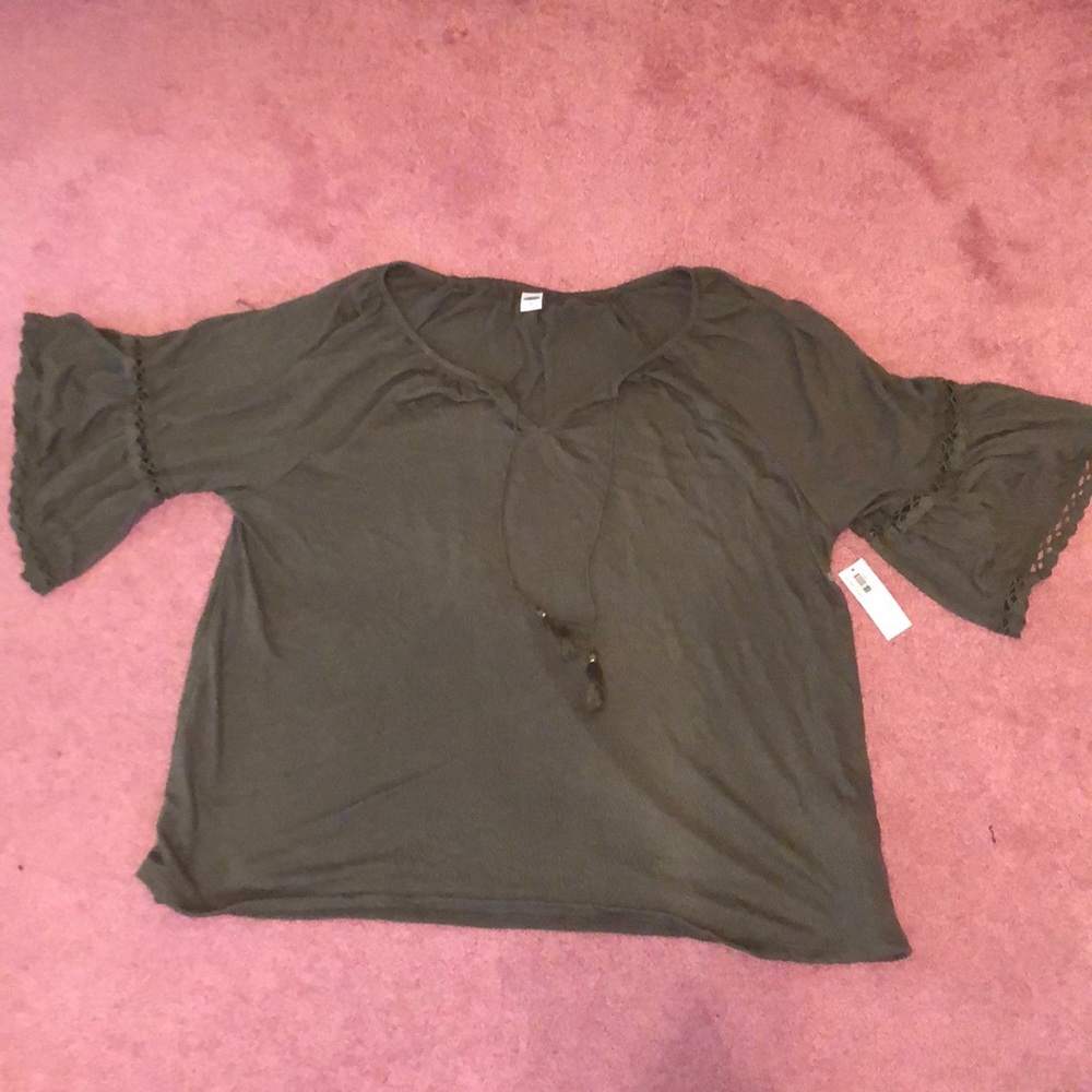 Olive green flowy top